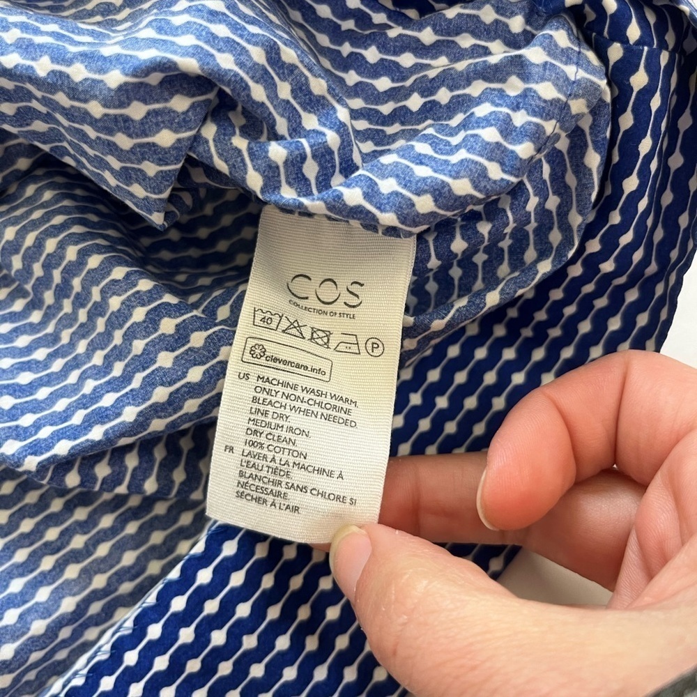 COS Twist Knot Blouse Blue Size 6 - Picture 5 of 8